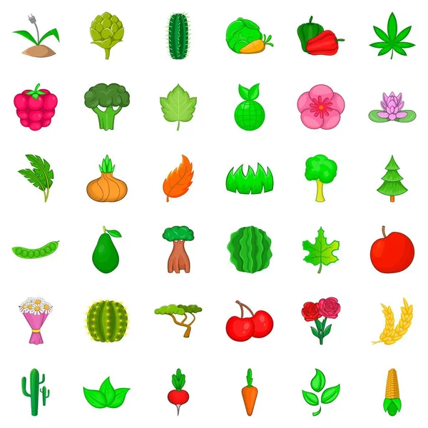 Botanik Icons set, karikatür tarzı