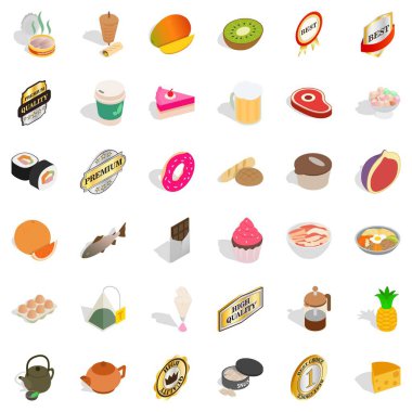 İnce Icons set, izometrik stili