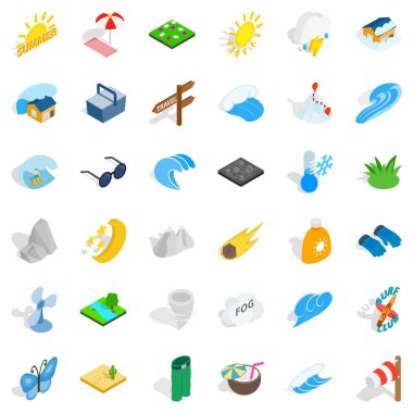 Seyahat Icons set, izometrik stili