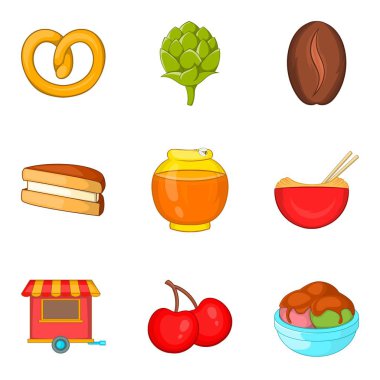 Kremsi Icons set, karikatür tarzı