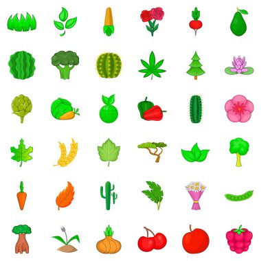 Ekoloji Icons set, karikatür tarzı