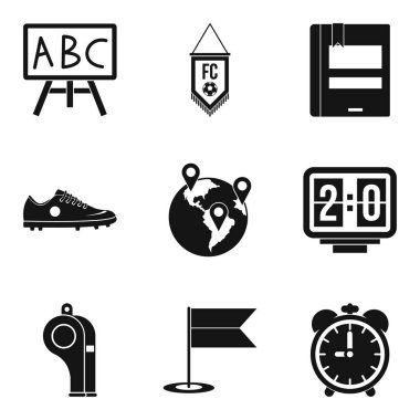 Okul saat Icons set, basit tarzı