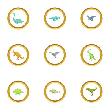 İlk dinozor Icons set, karikatür tarzı