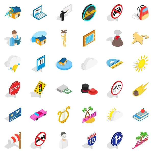 Şemsiye Icons set, izometrik stili