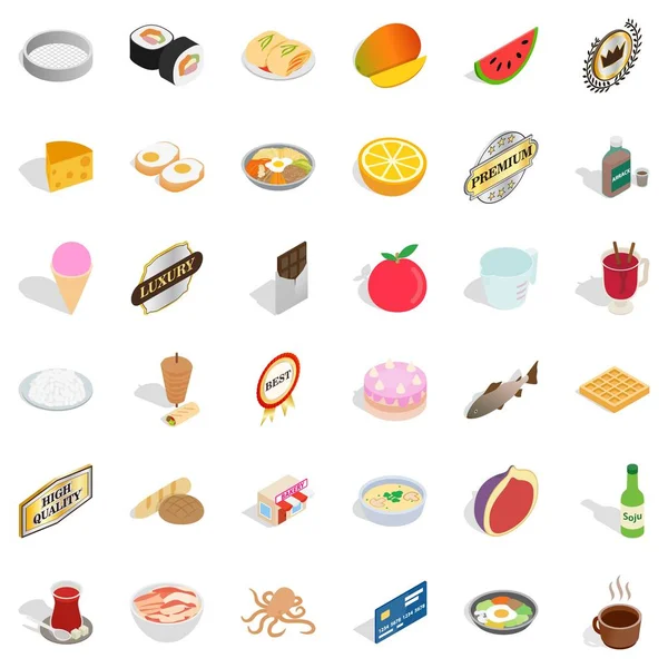 Şef simge seti, izometrik stili