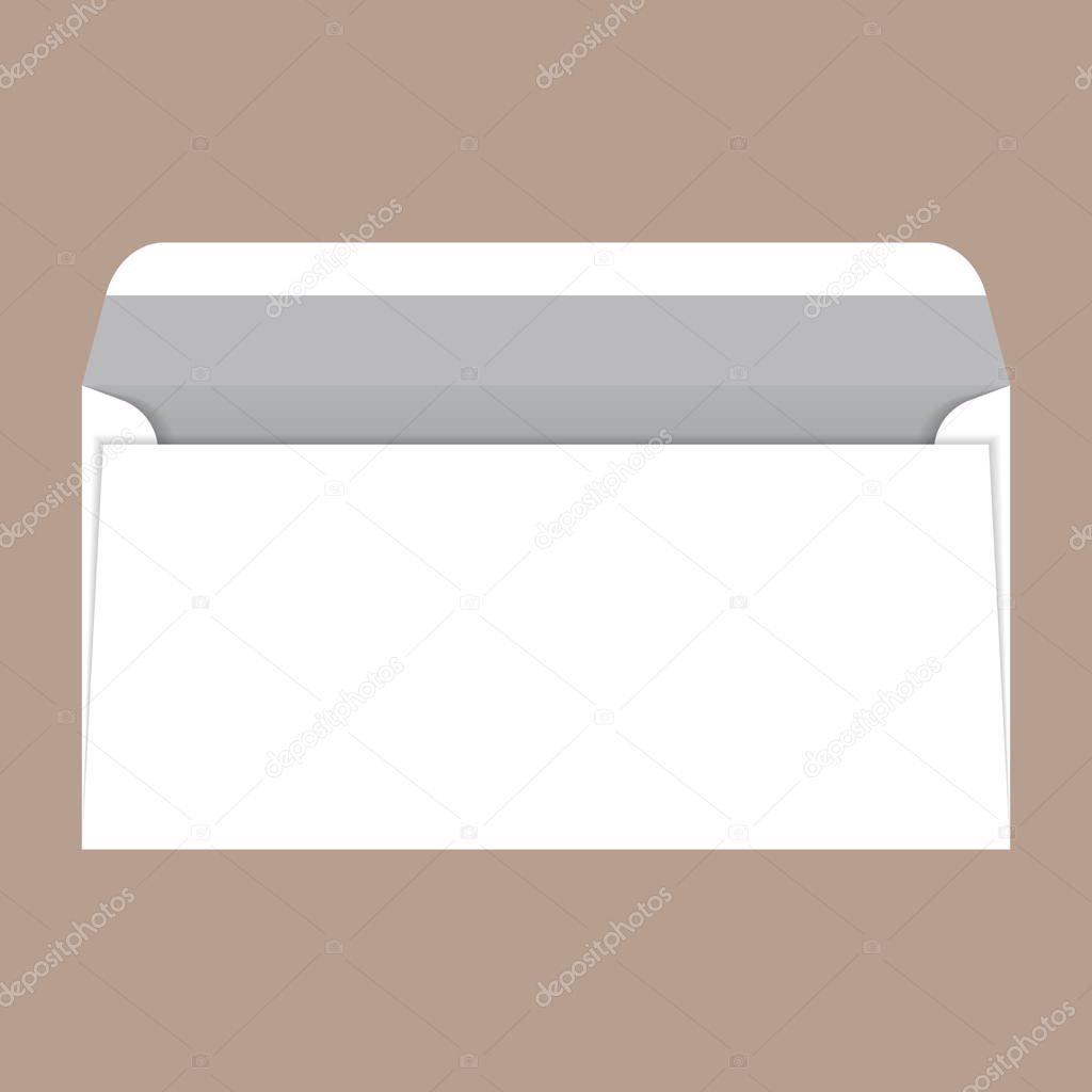 Open dl envelope mockup, realistic style