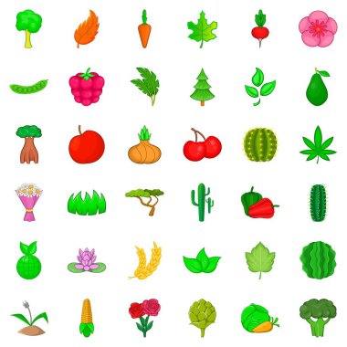 Çevre Icons set, karikatür tarzı