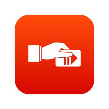 El ile otopark bilet simgesi dijital kırmızı