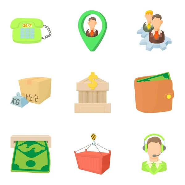 Conjunto de ícones de pagamento, estilo dos desenhos animados —  Vetores de Stock