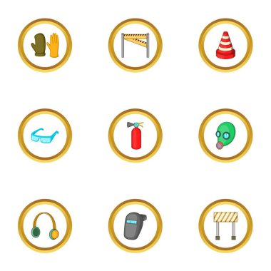 Yol çalışma simgeler ayarla, tarzı çizgi film