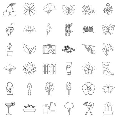 Çiçek Icons set, anahat stili