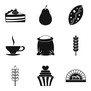 Un gıda Icons set, basit tarzı