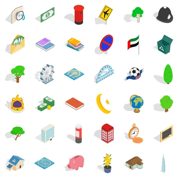 Amblem Icons set, izometrik stili