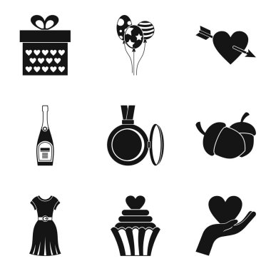 Keyifli Icons set, basit tarzı