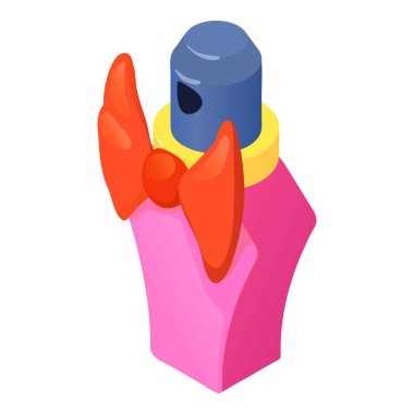 Papyon şişe parfüm simgesi, izometrik 3d stili