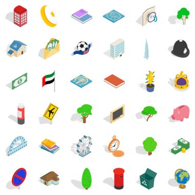 Sermaye Icons set, izometrik stili