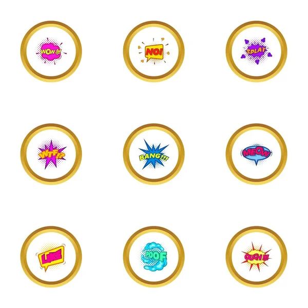 Komik ses Icons set, karikatür tarzı