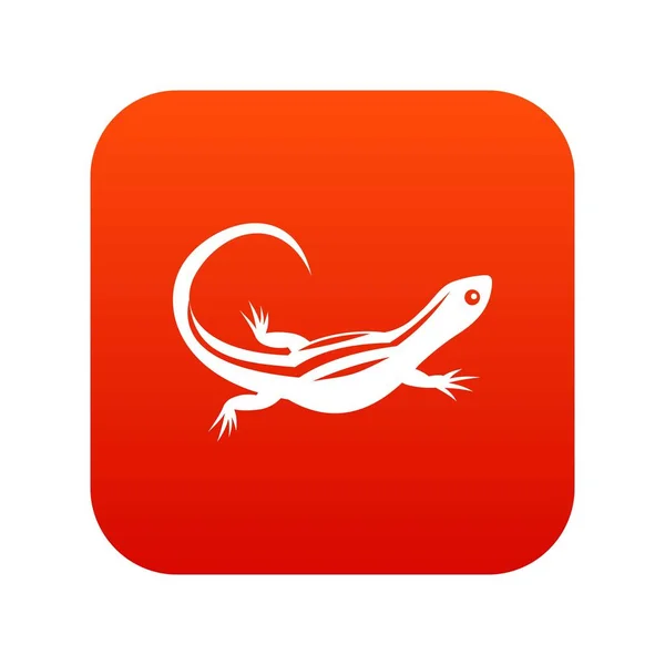 Lagarto icono digital rojo — Vector de stock