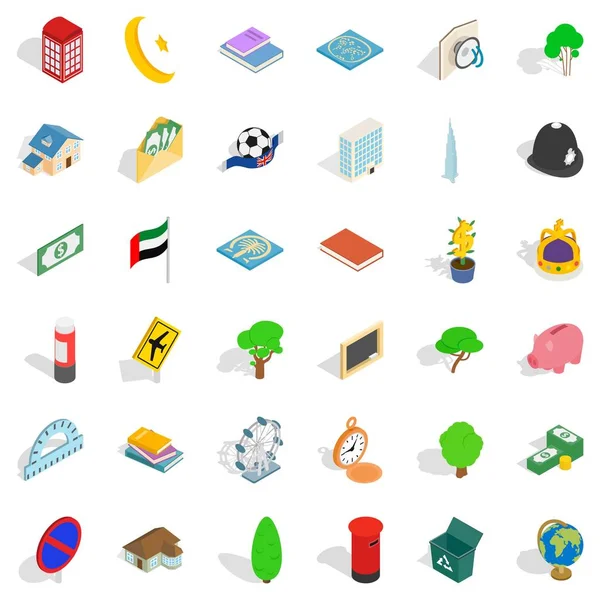 Sermaye Icons set, izometrik stili