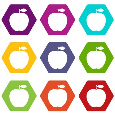 Renk altı yüzlü elma simgesi ayarla