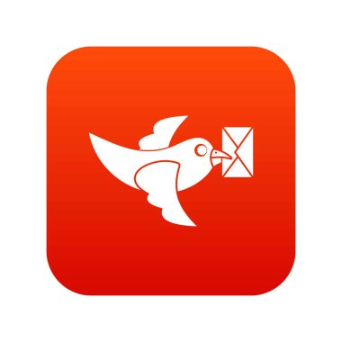 Posta simgesini dijital kırmızı güvercin sinek