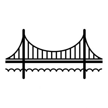 Golden gate bridge simgesini, basit siyah stil