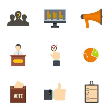 Yasal Icons set, düz stil