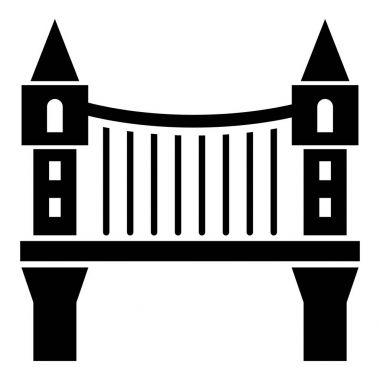 Tower bridge simgesini, basit siyah stil