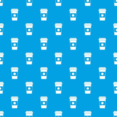 Kağıt bardak kahve desen kesintisiz mavi
