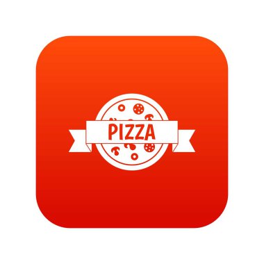Kurdele simgesi dijital kırmızı etiketle pizza