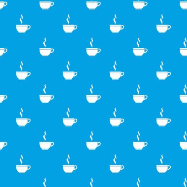 Cam fincan çay desen kesintisiz mavi