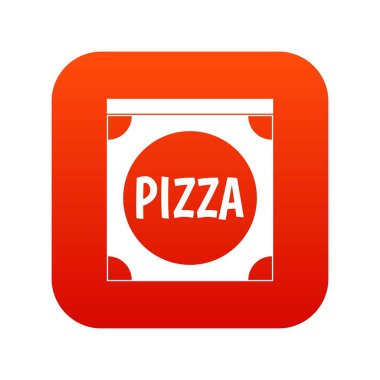 Pizza kutusu kapağı simgesi dijital kırmızı
