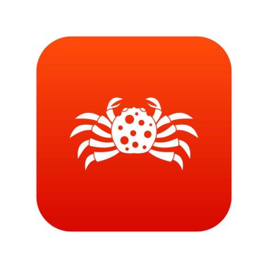 Yengeç deniz hayvan simgesi dijital kırmızı