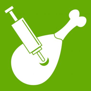 Bir parça et simgesi yeşil için enjekte şırınga