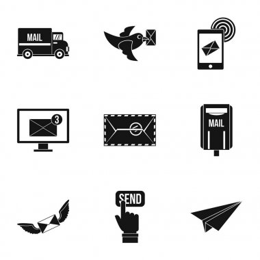 Posta Icons set, basit tarzı