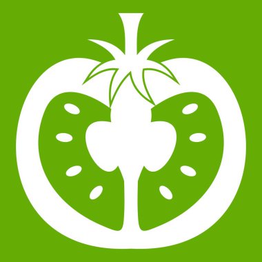 Domates simgesi yeşil yarısı