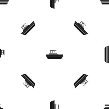 Motorlu tekne desen sorunsuz siyah