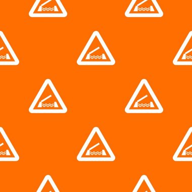 Kaldırma köprü uyarı işareti Dikişsiz desen