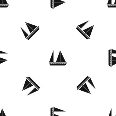 Yelkenli tekne desen sorunsuz siyah