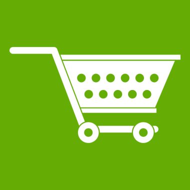 Boş süpermarket arabası simgesi yeşil