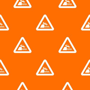 Nehir kıyısı trafik işaretleri Dikişsiz desen