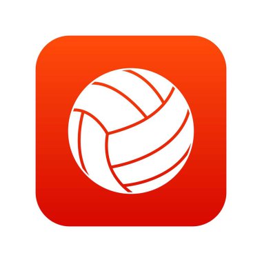 Siyah voleybol topu simgesini dijital kırmızı
