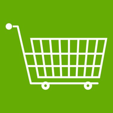 Büyük boş süpermarket arabası simgesi yeşil