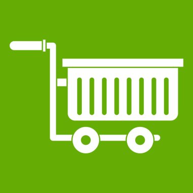 Büyük plastik süpermarket arabası simgesi yeşil