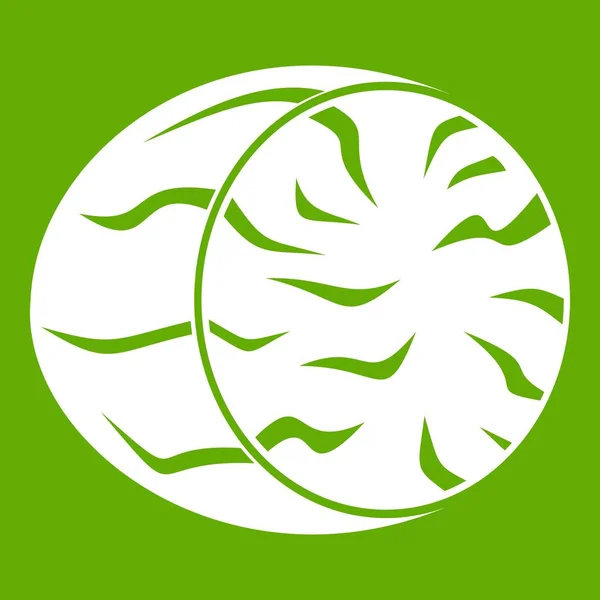 Polovinu muškátového oříšku ikonu zelené — Stockový vektor