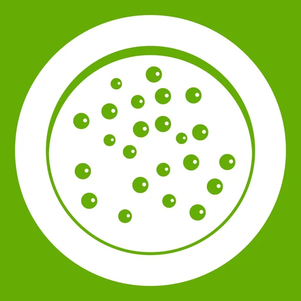 Peppercorns en un icono de plato verde — Vector de stock