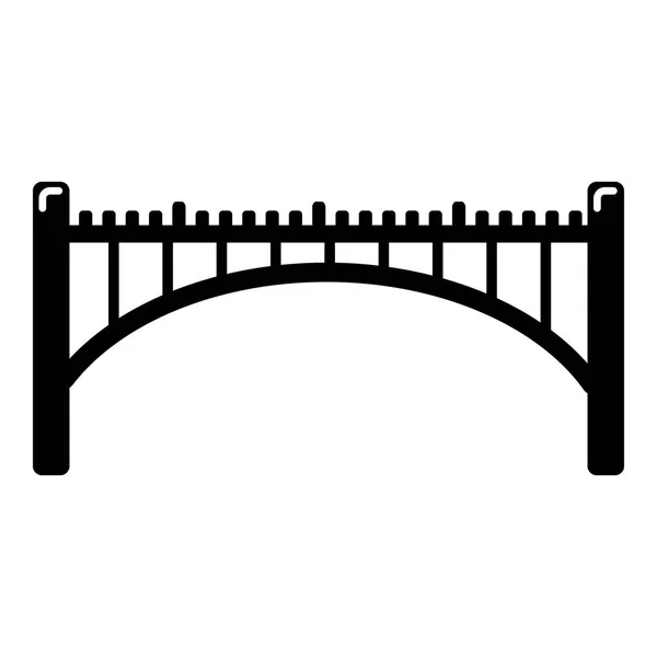 Road arch bridge icon, simple black style — Stock Vector