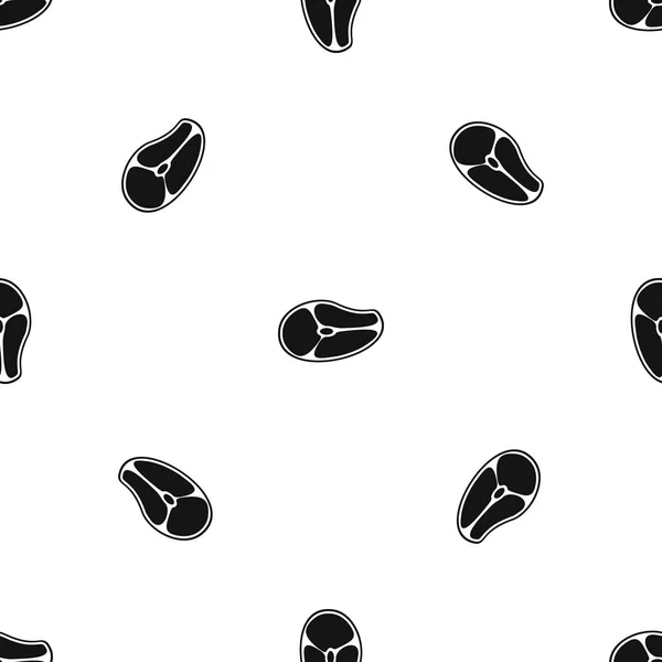 Modèle de steak noir sans couture — Image vectorielle