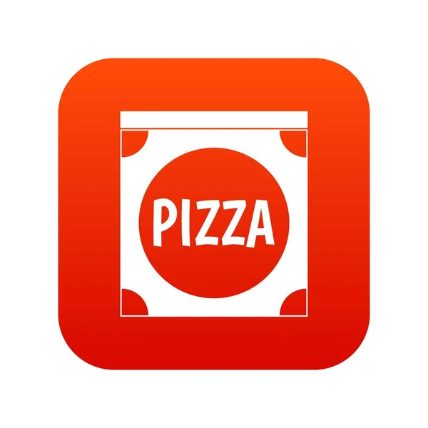 Pizza box cover icon digital red — Stock Vector