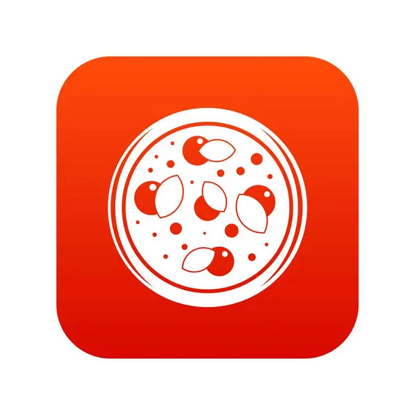 Pizza mit grünem Symbol digital rot — Stockvektor
